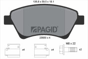 T1373 Sada brzdových desticek, kotoucová brzda PAGID
