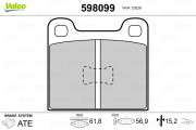 598099 Sada brzdových desticek, kotoucová brzda VALEO