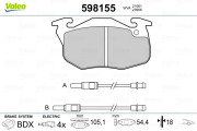598155 Sada brzdových desticek, kotoucová brzda VALEO