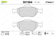 301564 Sada brzdových desticek, kotoucová brzda FIRST VALEO