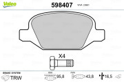 598407 Sada brzdových desticek, kotoucová brzda VALEO