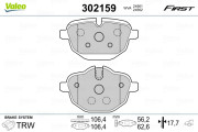 302159 Sada brzdových desticek, kotoucová brzda FIRST VALEO