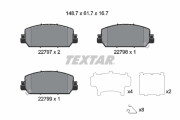 2279701 Sada brzdových desticek, kotoucová brzda TEXTAR