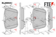 BL2880A1 Sada brzdových desticek, kotoucová brzda FTE