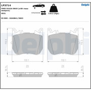 LP3714 Sada brzdových desticek, kotoucová brzda DELPHI