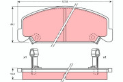 GDB764 Sada brzdových desticek, kotoucová brzda TRW