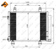 350208 Kondenzátor, klimatizace EASY FIT NRF