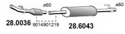 28.6043 Střední tlumič výfuku ASSO