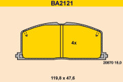 BA2121 Sada brzdových desticek, kotoucová brzda BARUM