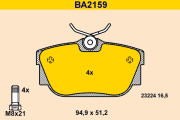 BA2159 Sada brzdových desticek, kotoucová brzda BARUM