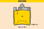BA2206 Sada brzdových desticek, kotoucová brzda BARUM