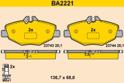 BA2221 Sada brzdových desticek, kotoucová brzda BARUM