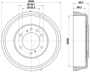 8DT 355 302-621 Brzdový buben HELLA PAGID